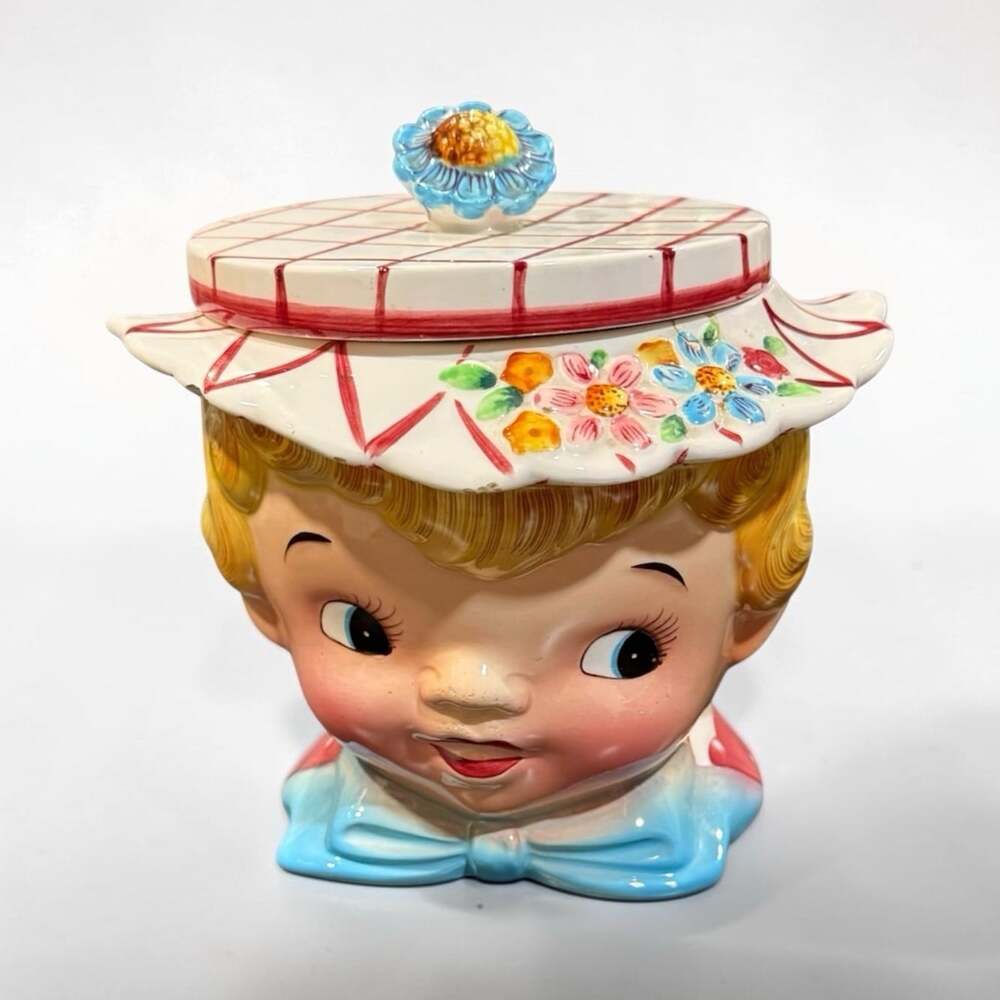 Vintage Japan Ceramic Lefton Miss Dainty Cookie Jar 040 A 1950s